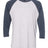 Next Level Unisex Triblend Three - Quarter Raglan T-Shirt - Next Level 6051 Indigo Sleeves/ Heather White Body XS Short Sleeve T-Shirts