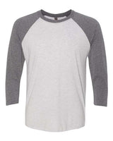 Next Level Unisex Triblend Three - Quarter Raglan T-Shirt - Next Level 6051 Premium Heather Sleeves/ Heather White Body XS Short Sleeve T-Shirts