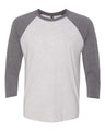 Next Level Unisex Triblend Three - Quarter Raglan T-Shirt - Next Level 6051 Premium Heather Sleeves/ Heather White Body XS Short Sleeve T-Shirts