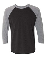 Next Level Unisex Triblend Three - Quarter Raglan T-Shirt - Next Level 6051 Premium Heather Sleeves/ Vintage Black Body XS Short Sleeve T-Shirts