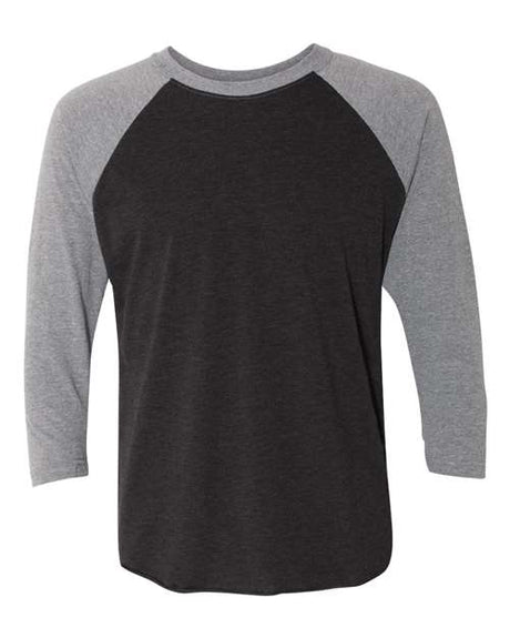 Next Level Unisex Triblend Three - Quarter Raglan T-Shirt - Next Level 6051 Premium Heather Sleeves/ Vintage Black Body XS Short Sleeve T-Shirts