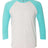 Next Level Unisex Triblend Three - Quarter Raglan T-Shirt - Next Level 6051 Tahiti Blue Sleeves/ Heather White Body XS Short Sleeve T-Shirts