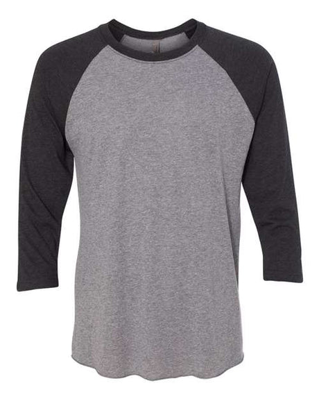 Next Level Unisex Triblend Three - Quarter Raglan T-Shirt - Next Level 6051 Vintage Black Sleeves/ Premium Heather Body XS Short Sleeve T-Shirts