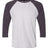 Next Level Unisex Triblend Three - Quarter Raglan T-Shirt - Next Level 6051 Vintage Purple Sleeves/ Heather White Body XS Short Sleeve T-Shirts