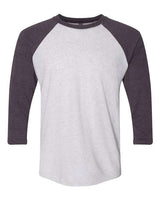 Next Level Unisex Triblend Three - Quarter Raglan T-Shirt - Next Level 6051 Vintage Purple Sleeves/ Heather White Body XS Short Sleeve T-Shirts