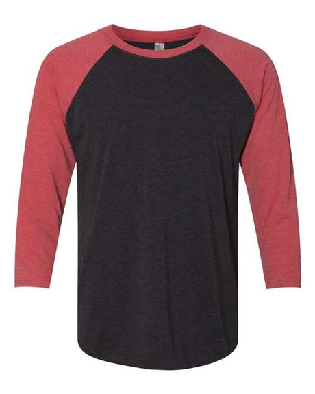 Next Level Unisex Triblend Three - Quarter Raglan T-Shirt - Next Level 6051 Vintage Red Sleeves/ Vintage Black Body XS Short Sleeve T-Shirts