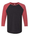 Next Level Unisex Triblend Three - Quarter Raglan T-Shirt - Next Level 6051 Vintage Red Sleeves/ Vintage Black Body XS Short Sleeve T-Shirts