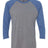 Next Level Unisex Triblend Three - Quarter Raglan T-Shirt - Next Level 6051 Vintage Royal Sleeves/ Premium Heather Body XS Short Sleeve T-Shirts