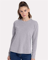 Next Level Women's Cotton Relaxed Long Sleeve T-Shirt - Next Level 3911 Heather Grey XS Long Sleeve T-Shirts