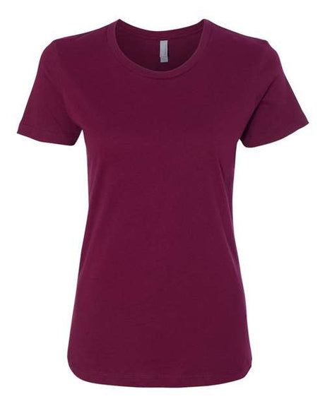 Next Level Women’s Cotton T-Shirt - Next Level 3900 Maroon XS Short Sleeve T-Shirts