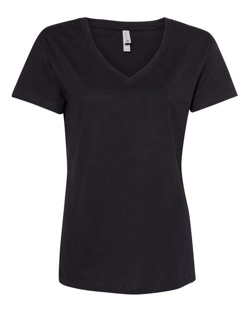 Next Level Women’s Cotton V - Neck T-Shirt - Next Level 3940 Black XL Short Sleeve T-Shirts