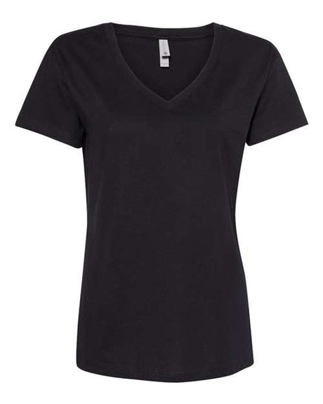 Next Level Women’s Cotton V - Neck T-Shirt - Next Level 3940 Black XL Short Sleeve T-Shirts