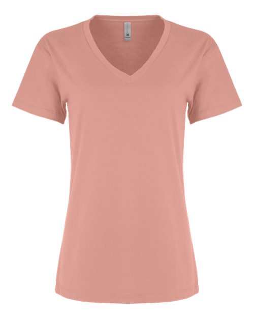 Next Level Women’s Cotton V - Neck T-Shirt - Next Level 3940 Desert Pink XS Short Sleeve T-Shirts