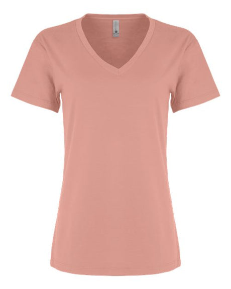 Next Level Women’s Cotton V - Neck T-Shirt - Next Level 3940 Desert Pink XS Short Sleeve T-Shirts