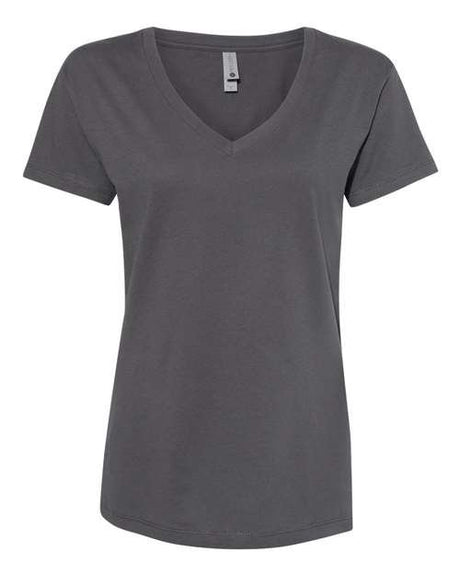 Next Level Women’s Cotton V - Neck T-Shirt - Next Level 3940 Heavy Metal XS Short Sleeve T-Shirts