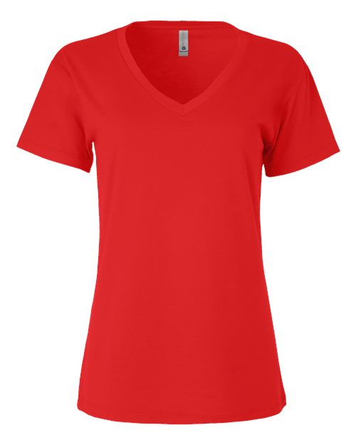 Next Level Women’s Cotton V - Neck T-Shirt - Next Level 3940 Red XS Short Sleeve T-Shirts