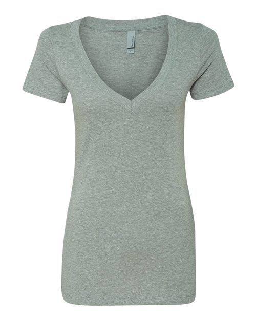 Next Level Women’s CVC Deep V - Neck T-Shirt - Next Level 6640 Apple Green 2XL Short Sleeve T-Shirts