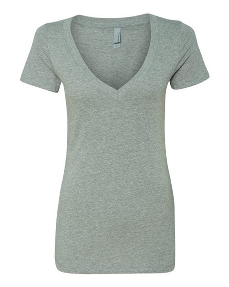 Next Level Women’s CVC Deep V - Neck T-Shirt - Next Level 6640 Apple Green 2XL Short Sleeve T-Shirts