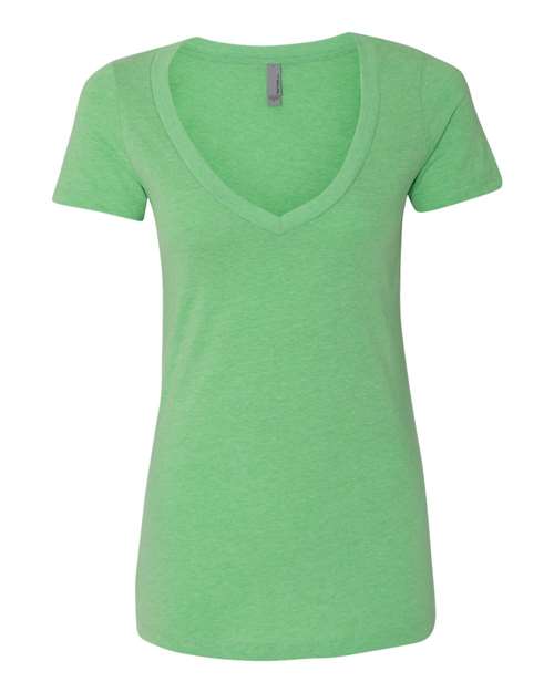 Next Level Women’s CVC Deep V - Neck T-Shirt - Next Level 6640 Apple Green 2XL Short Sleeve T-Shirts