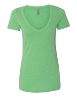 Next Level Women’s CVC Deep V - Neck T-Shirt - Next Level 6640 Apple Green 2XL Short Sleeve T-Shirts