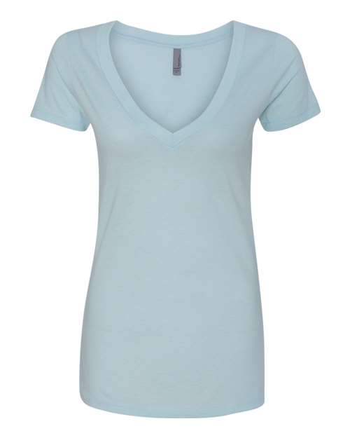 Next Level Women’s CVC Deep V - Neck T-Shirt - Next Level 6640 Ice Blue 2XL Short Sleeve T-Shirts