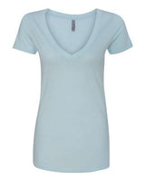 Next Level Women’s CVC Deep V - Neck T-Shirt - Next Level 6640 Ice Blue 2XL Short Sleeve T-Shirts