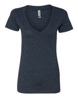 Next Level Women’s CVC Deep V - Neck T-Shirt - Next Level 6640 Midnight Navy 2XL Short Sleeve T-Shirts