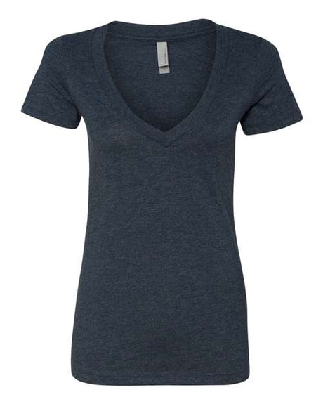 Next Level Women’s CVC Deep V - Neck T-Shirt - Next Level 6640 Midnight Navy 2XL Short Sleeve T-Shirts