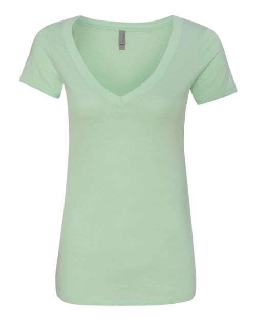 Next Level Women’s CVC Deep V - Neck T-Shirt - Next Level 6640 Mint S Short Sleeve T-Shirts