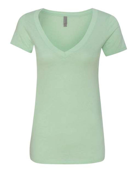 Next Level Women’s CVC Deep V - Neck T-Shirt - Next Level 6640 Mint S Short Sleeve T-Shirts