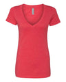 Next Level Women’s CVC Deep V - Neck T-Shirt - Next Level 6640 Red 2XL Short Sleeve T-Shirts