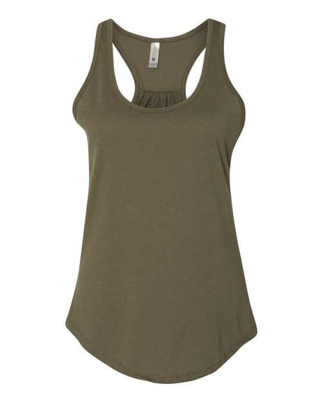Next Level Women's Gathered Racerback Tank - Next Level 6338 Military Green XS