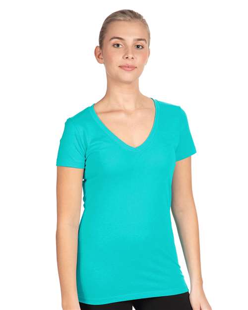 Next Level Women's Ideal V - Neck T-Shirt - Next Level 1540 Tahiti Blue XS Short Sleeve T-Shirts