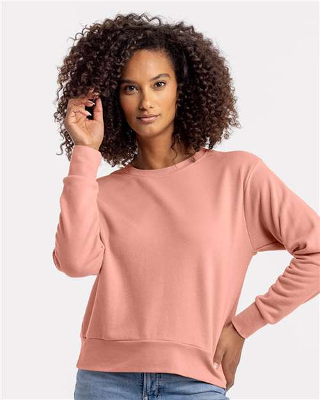 Next Level Women's Laguna Sueded Crewneck Sweatshirt - Next Level 9084 Desert Pink XS Crewneck Sweatshirts