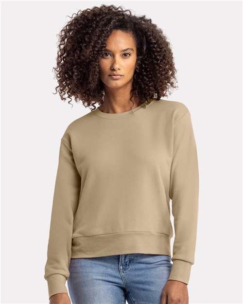Next Level Women's Laguna Sueded Crewneck Sweatshirt - Next Level 9084 Tan XS Crewneck Sweatshirts