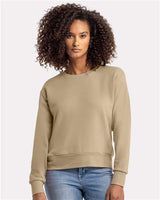 Next Level Women's Laguna Sueded Crewneck Sweatshirt - Next Level 9084 Tan XS Crewneck Sweatshirts
