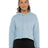 Next Level Women's Laguna Sueded Raw Edge Crop Hoodie Sweatshirt - Next Level 9384 Stonewash Denim XS Sweatshirts