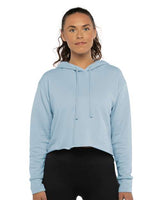 Next Level Women's Laguna Sueded Raw Edge Crop Hoodie Sweatshirt - Next Level 9384 Stonewash Denim XS Sweatshirts