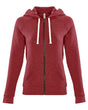 Next Level Women's Malibu Raglan Full - Zip Hoodie Sweatshirt - Next Level 9603 Heather Cardinal XS Zip Hoodies