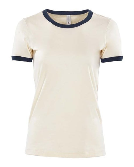 Next Level Women's Ringer Tee - Next Level 3904 Natural/ Midnight Navy S Short Sleeve T-Shirts