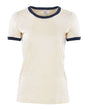 Next Level Women's Ringer Tee - Next Level 3904 Natural/ Midnight Navy S Short Sleeve T-Shirts