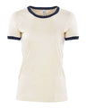 Next Level Women's Ringer Tee - Next Level 3904 Natural/ Midnight Navy S Short Sleeve T-Shirts