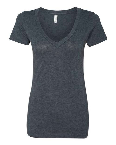 Next Level Women’s Triblend Deep V - Neck T-Shirt - Next Level 6740 Vintage Navy S Short Sleeve T-Shirts