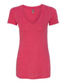 Next Level Women’s Triblend Deep V - Neck T-Shirt - Next Level 6740 Vintage Shocking Pink 2XL Short Sleeve T-Shirts