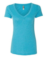 Next Level Women’s Triblend Deep V - Neck T-Shirt - Next Level 6740 Vintage Turquoise 2XL Short Sleeve T-Shirts