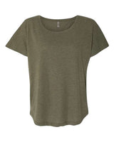 Next Level Women’s Triblend Dolman T-Shirt - Next Level 6760 Military Green XS Short Sleeve T-Shirts