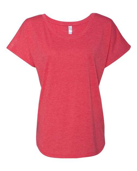 Next Level Women’s Triblend Dolman T-Shirt - Next Level 6760 Vintage Red XS Short Sleeve T-Shirts