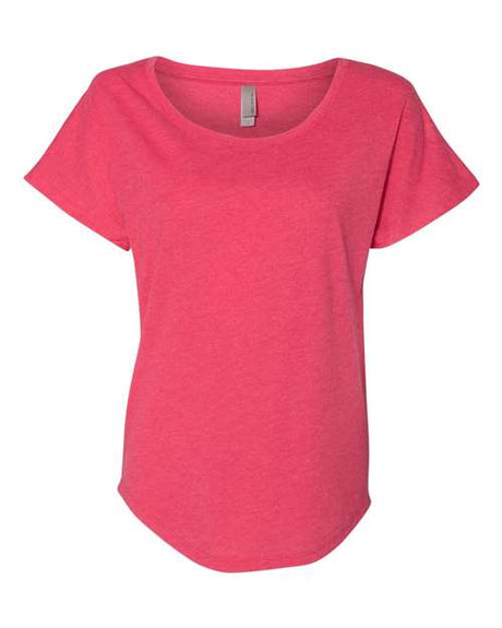 Next Level Women’s Triblend Dolman T-Shirt - Next Level 6760 Vintage Shocking Pink XS Short Sleeve T-Shirts