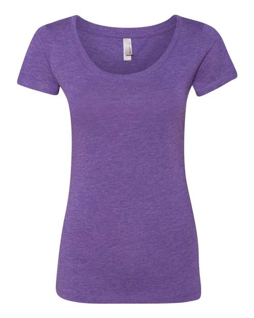 Next Level Women’s Triblend Scoop Neck T-Shirt - Next Level 6730 Purple Rush M Short Sleeve T-Shirts