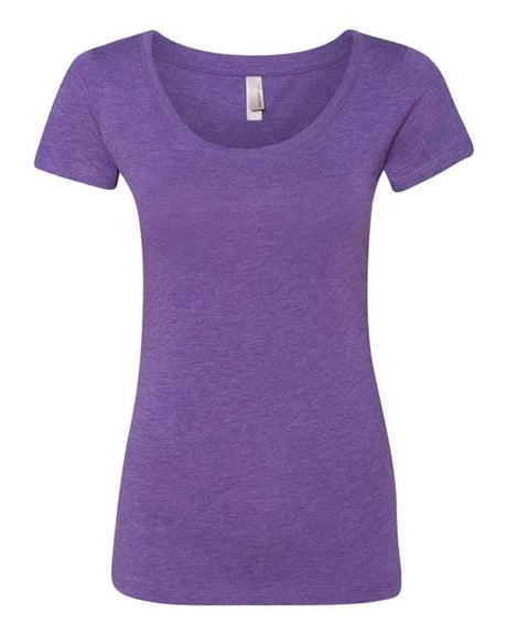 Next Level Women’s Triblend Scoop Neck T-Shirt - Next Level 6730 Purple Rush M Short Sleeve T-Shirts